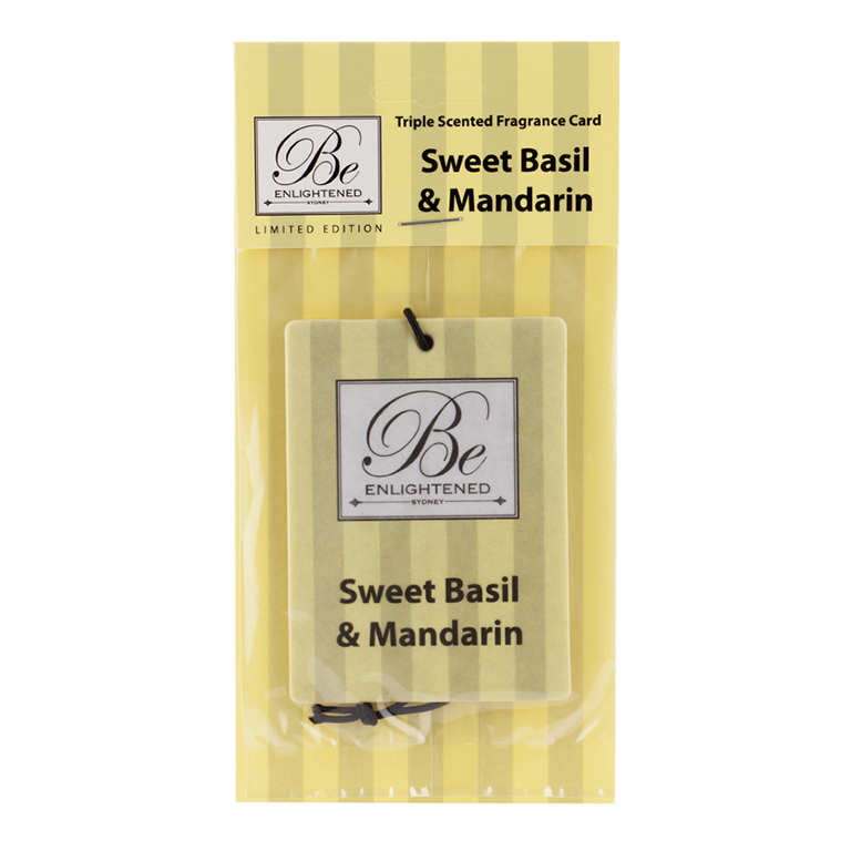 Sweet Basil & Mandarin Triple Scented Fragrance Card | Be Enlightened