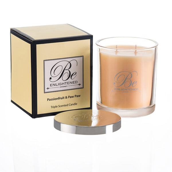 Passionfruit & Lime Elegant Triple Scented Candle 2 Wick 400g Be