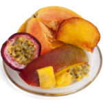 Passionfruit & Paw Paw fragrances on a plate